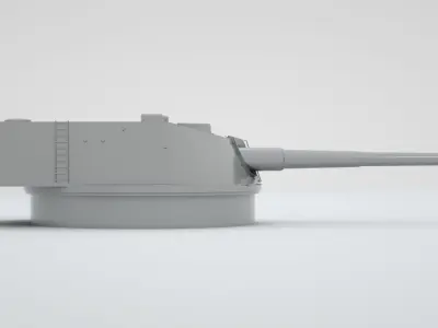 283mm - 11inch SK L - 50 Naval Gun  3D model