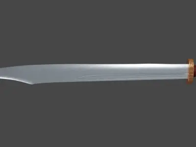 Falchion sword with Spatha handle Low-poly 3D model