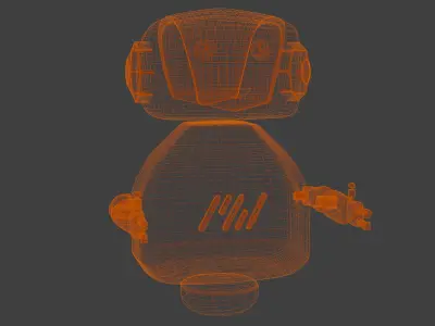Cute Robot 3D Low-poly 3D model