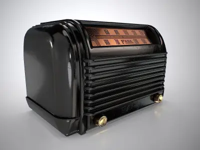 Retro old radio Low-poly 3D model