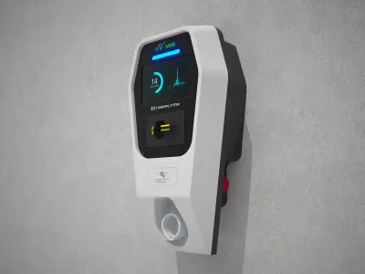 Electric vehicle charger 3 types 3D model