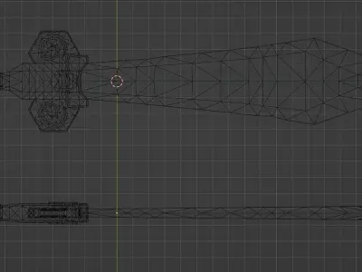Stylized hand-painted sword Low-poly 3D model