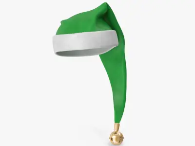 Christmas Hat Green with Bell v2 3D model