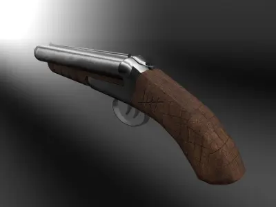 short shotgun Low-poly 3D model