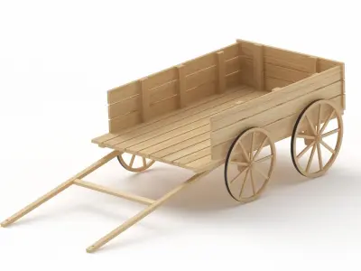 Old Wooden Cart 3D model buy