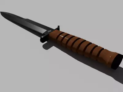 Military combat knife 3D model