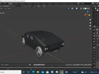 Humvee Car Low-poly 3D model