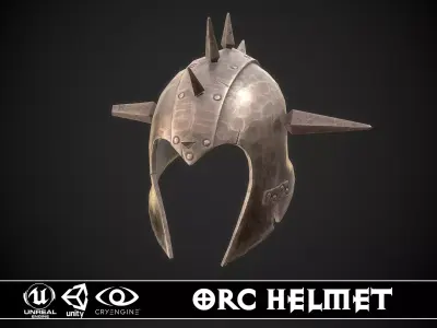 Orc Helmet 03 Low-poly 3D model