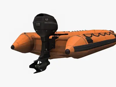 Inflatable Boat  Low-poly 3D model