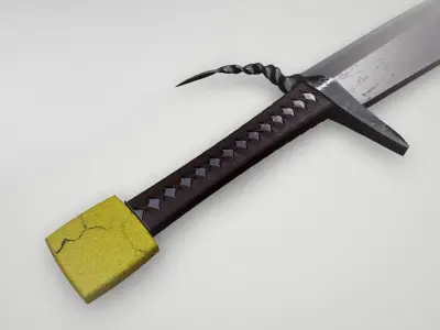 Game asset Leather-Handled Battle-Ready Sword 3D model