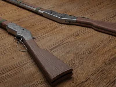 Old Gun- Winchester- 3D Gameasset Low-poly 3D model