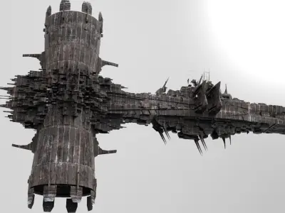Monolith Station Alien Ring Star generator 4 3D model