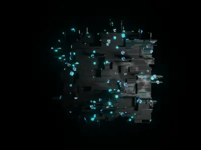 Glowing Sci-Fi Cube Low-poly 3D model