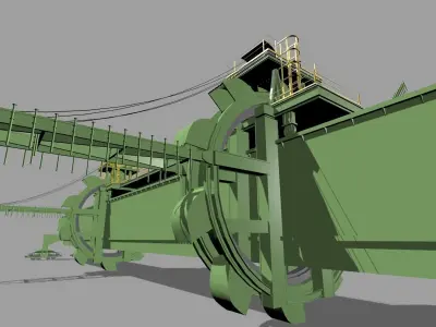 Reclaimer gantry crane - gantry crane 3D model