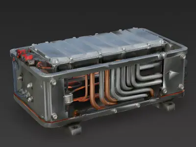 Realistic EV Battery Pack 3D Model 3D Model Low-poly 3D model