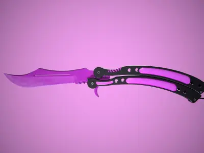 Butterfly Knife - 9 in 1  Low-poly 3D model