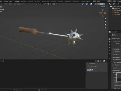 medieval mace Free low-poly 3D model