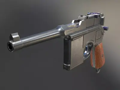 Mauser C96 M1921 Bolo Low-poly 3D model