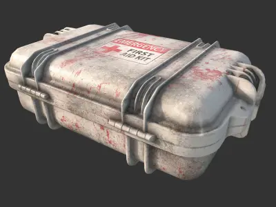 Military First Aid Kit Case Low-poly 3D model