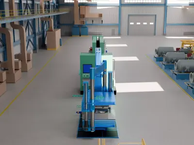 Animated Polyurethane Panel Factory 3D Model Low-poly 3D model