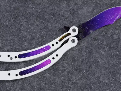 Butterfly Combat Knife Low-poly 3D model