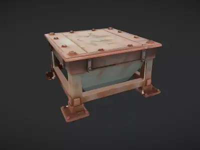 Rusty industrial metal container 3D model