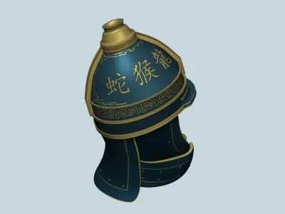 Chinese Royal Helmet - Dynasty - Medieval Character Low-poly 3D model
