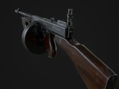 M1928a1 Thompson Low-poly 3D model