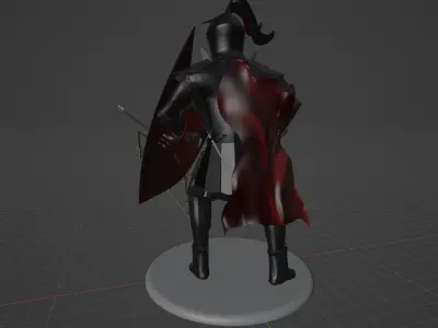 warrior knight in a helmet 3D model