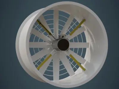 Industrial Fan 2A Low-poly 3D model