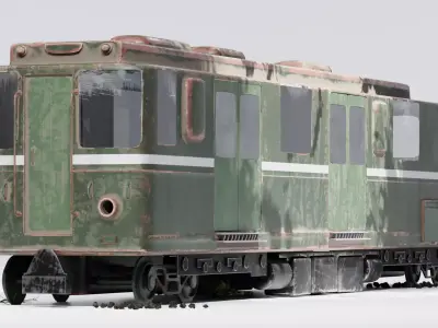 Realistic 3D Model of an Abandoned Train  Low-poly 3D model