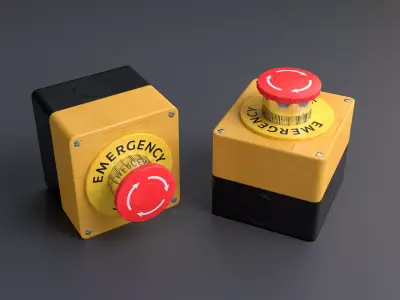 Emergency Button Low-poly 3D model purchase