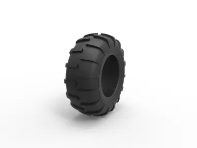 Offroad tire 36 Scale 1 to 25 3D print model