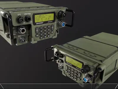 Military radio Low-poly 3D model 2