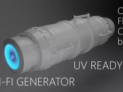 SciFi Generator Low-poly 3D model