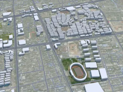 Huainan Anhui China 55km Free low-poly 3D model