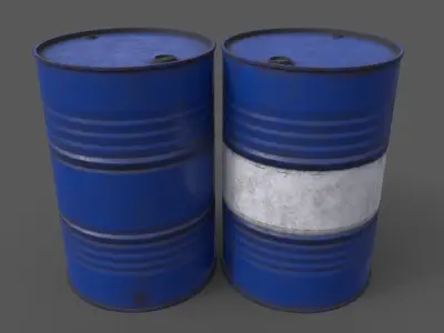 PBR Oil Drum Barrel B Low-poly 3D model