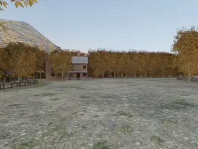 Autumn Village In The Mountains 3D model