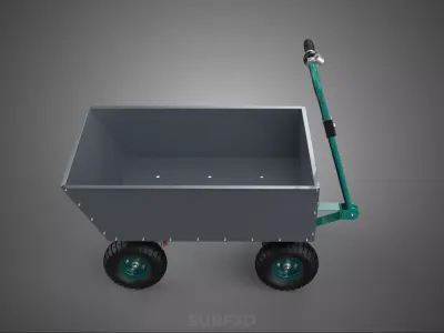 WAREHOUSE WORKSHOP GARAGE ELECTRIC TRANSPORT CART TROLLEY WAGON 3D model