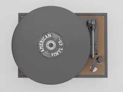 Vinyl player Low-poly 3D model