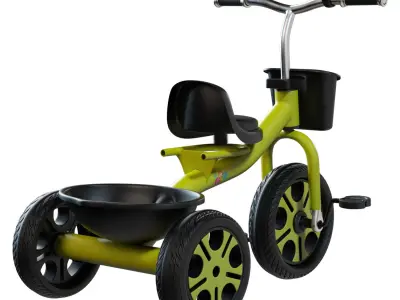 Childrens Tricycle Toy Low-poly 3D model