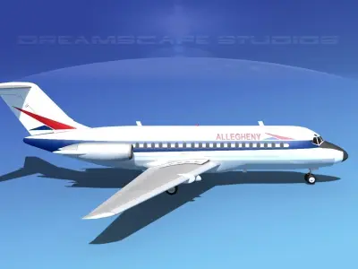 Douglas DC-9-20 Allegheny Airlines  3D model