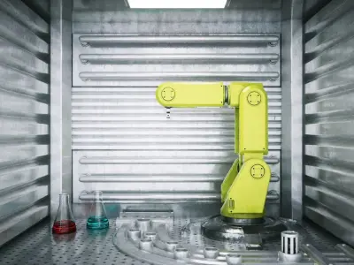 Industrial Machine in Laboratory Low-poly 3D model