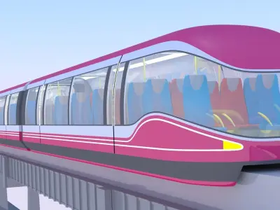 Future monorail train 2023 III 3D model