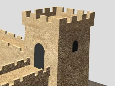 Fortress Building - Low-poly PBR model Free low-poly 3D model