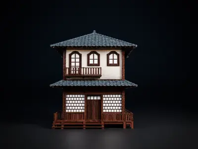 JAPAN TRADITIONAL BUILDING 002 Low-poly 3D model