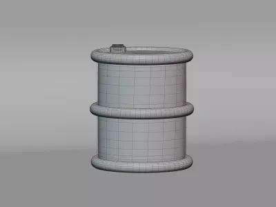 Oil Drum Low-poly 3D model 3