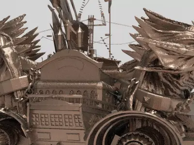 Duel Dragon Ship Hull Back Grand  3D model
