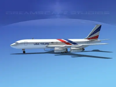 Boeing 707 USA Tours 3D model