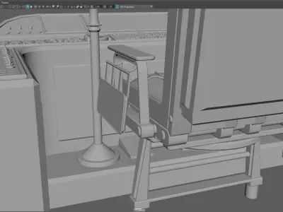Sci-Fi Spacecraft Cockpit  Pilot Control Station  Low-poly 3D model